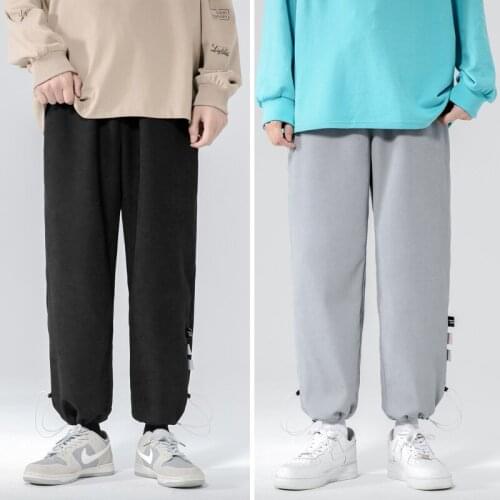 Solid Color Casual Men Sweatpants Harajuku Fashion Hip Hop Streetwear Loose Joggers 2021 New Female Trousers