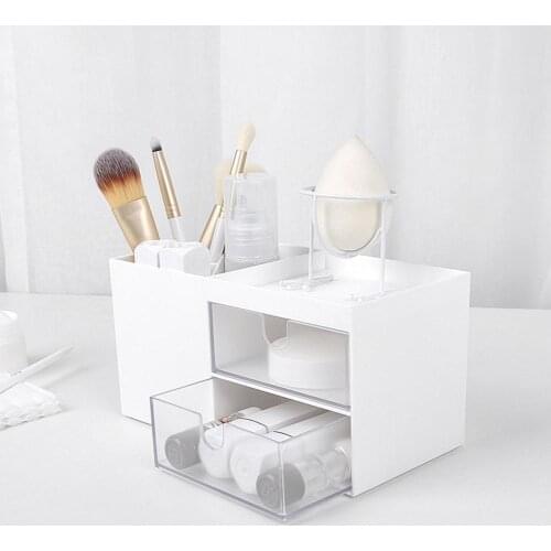 Plastic Cosmetic Storage Box Makeup Organizer Box Transparent Storage Drawer Storage Box Cosmetic Organizer Makeup Brush Holder