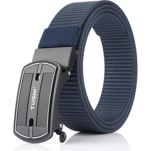 Casual fashion nylon belt mens new trend multi-functional wild automatic buckle breathable simple canvas belt