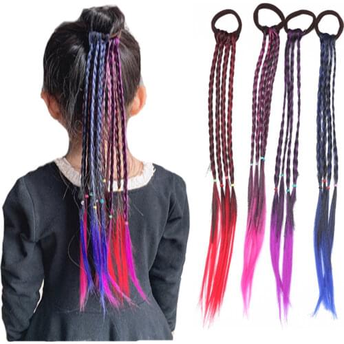 New Fashion Girls Elastic Hair Rubber Band Wig Headband Twist Braid Rope Headwear Ponytail Holder Hair Braider Hair Accessories