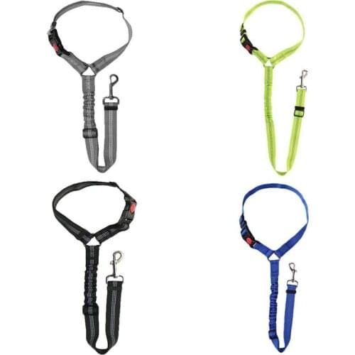 Pet Dog Cat Car Seat Belt Adjustable Harness Nylon Vehicle Seatbelt Leash Travel Clip Pet Safety Supplies for Small Medium Dogs