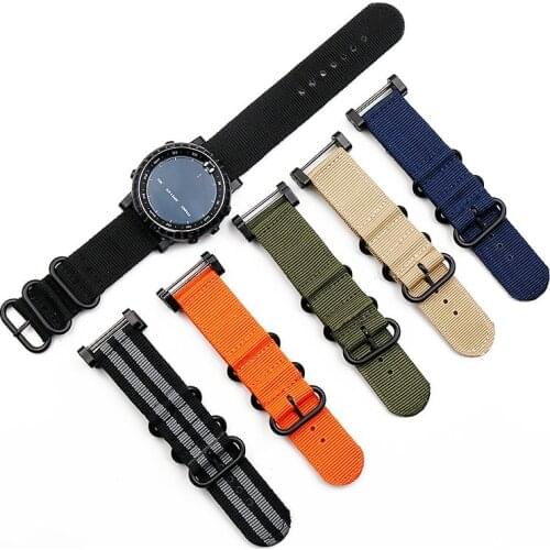 Watch accessories nylon strap pin buckle 24mm for Suunto core outdoor sports waterproof female bracelet men watch band