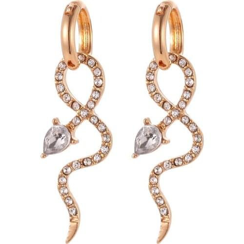 Fashion Exaggerated Personality Shiny Snake-Shaped Long Earrings New Cold Wind Animal Earrings Jewelry Gifts