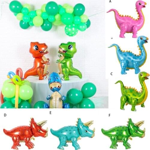 4D Dinosaur Balloon Walking Foil Balloons Jungle Animal Boys Birthday Party Decors Standind Dragon Kids Toys Air Globos