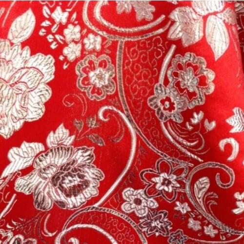 Woven damask costume hanfu clothes jacquard fabric packaging brocade fabric peones ziziphus gold and silver