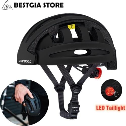 Cairbull CE Certified Folding Bike Helmet Portable Thicken Safety Bicycle Foldable Helmet With Taillight City Helmet Casco 2019