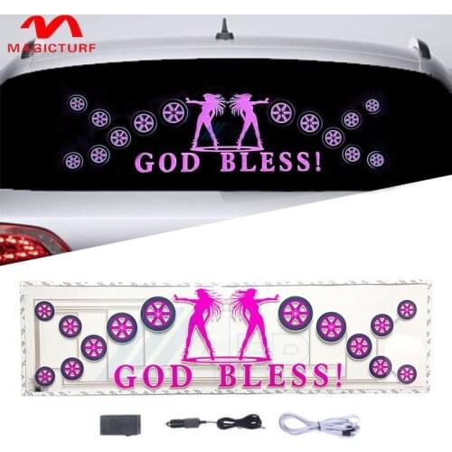 LED Car Windshield Sound Activated Equalizer Car Neon EL Light Music Rhythm Flash Lamp Sticker Styling With Control Box