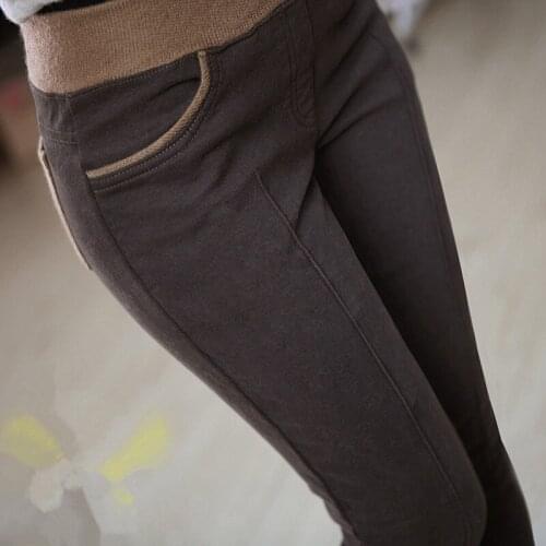 Winter Warm Thick Stretch Leggings For Women High Waist Women Pencil With Pocket Pants Black Trousers Big Size Ladies Pantalon