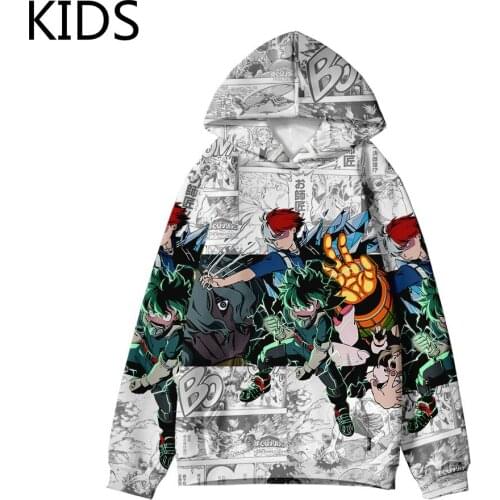 2 To 14 Years Old Kids Hoodies Boku No Hero Academia Hoodies Men Women Sweatshirts 3D Print Harajuku Anime My hero Academia Coat