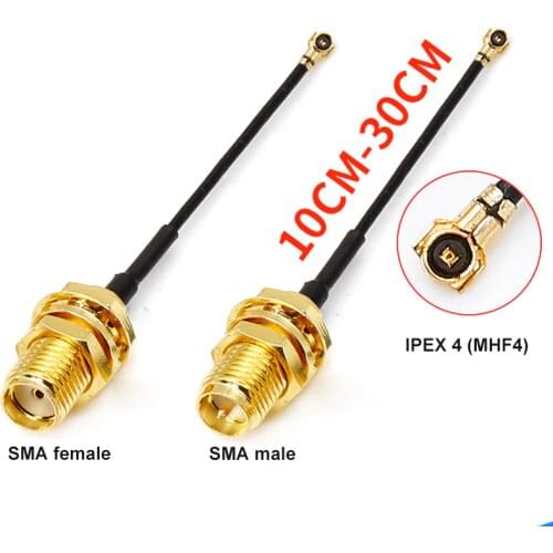 2Pcs 15cm IPEX4 to SMA MHF4 SMA-J RP-SMA RF Pigtail Cable Antenna Extension cord For M.2 Intel 8265NGW 9260NGW 7260NGW 7265NGW