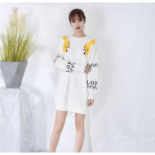 Jumper Sale 2019 Product Knitting Easy Sweater Loose Coat Small Pattern Long Fund Lazy Wind Unlined Upper Garment Woman Tide