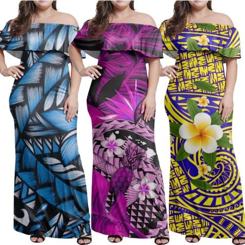 HYCOOL Summer Women Polynesian Tribal Hawaii Flower Elegant vestidos Business Party Bodycon Work Office Women Female Dress