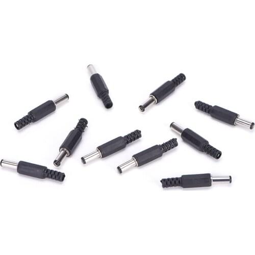 10 Pcs 5.5x2.1mm Male DC In-Line Plug Socket Jack Connector Adapter Plastic Cover DC Power Jack Plugs