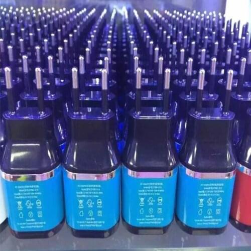 100pcs/lot 5V 2.1A EU plug dual usb home travel wall charger adapter for iphone 4 5 6 6plus se for samsung galaxy s3 s4 s7 s6