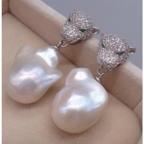 12X15mm peacock black drop shell pearls dangle earrings