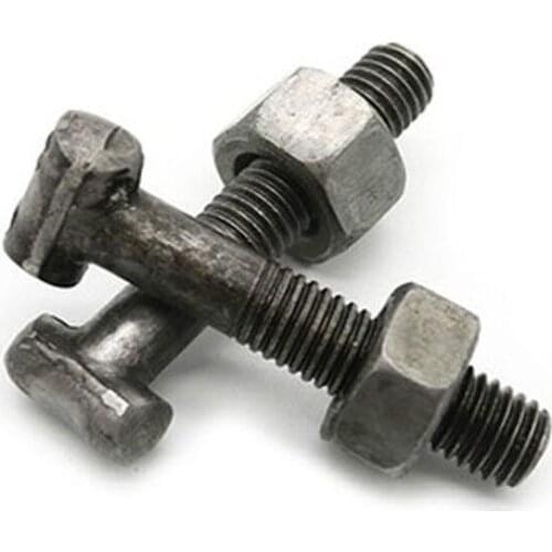 2PCS T type Screw Fasteners T-shaped Bolts scaffold Fixed Screws Black M6 M8