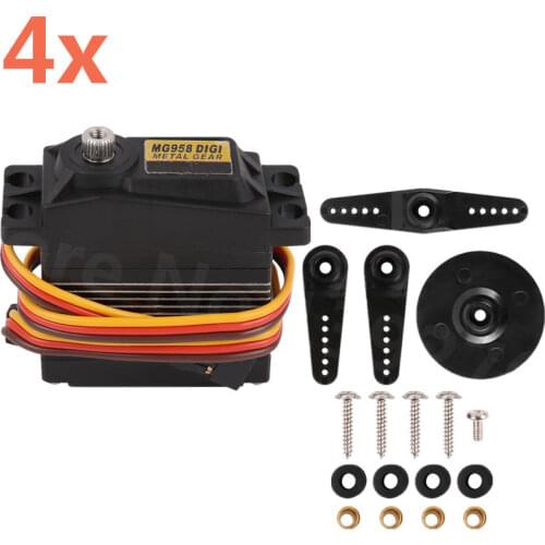 4pcs High Torque RC Servo 15kg Digital Metal Gear Tower Pro MG958 Standard Metallgetriebe Auto Monster Truck 1/5 Baja
