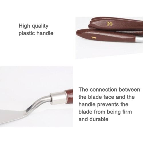 5Pcs / Set Stainless Steel Spatula Kit Palette Gouache Supplies For Oil Painting Knives Fine Arts Painting Tool Kit CLH@8