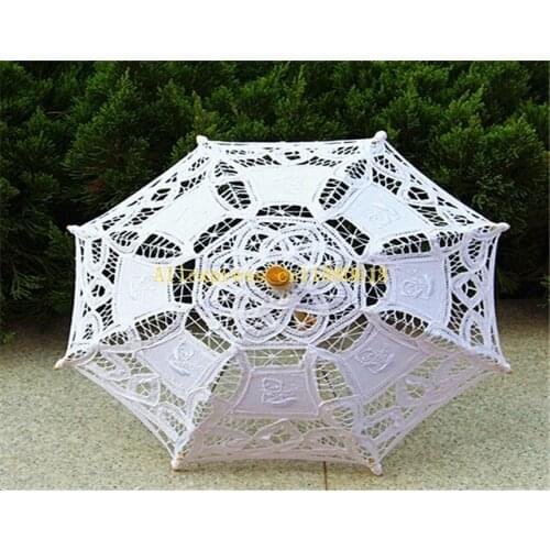 50pcs/lot Free Shipping Wedding Party festival umbrella lace parasol Handmade Girl Children Dance Umbrellas 7 colors for choice