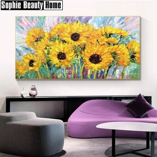 Diamond Embroidery Sunflower Needlework 5D DIY Diamond Painting Flower Full Square Rhinestones Mosaic Home Decoration 20A032