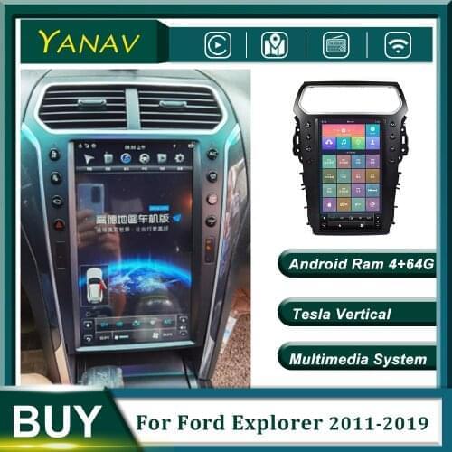 Car Radio 2 Din Android Stereo Receiver For Ford Explorer 2011-2019 GPS Navigation Audio Video Vertical Screen Multimedia Player