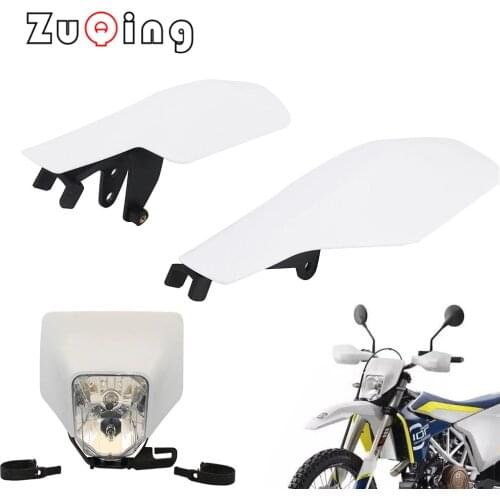 White Motorcycle Handguards Hand Guard H4 Headlight Headlamp For Husqvarna FC TC FE TE FX TX 2016 2017 Enduro Dirt Bike