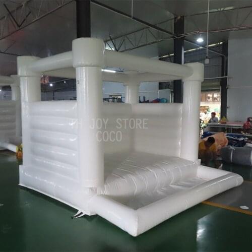 Free air ship to door, 2021 newest white inflatable bouncer house, 10x10ft inflatable jumper house with ball pit pool for party