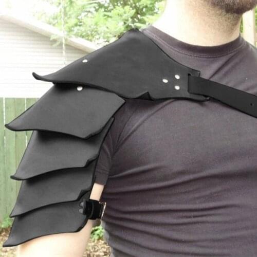 Halloween Knight Hunt Cosplay Stage Vest Armour Carnival Medieval Men Retro Punk Leather Knife Cover Soldier Shoulder Pads Armor
