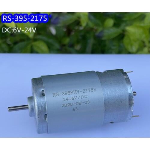 DC 6V-24V Double Output Shaft Micro 395 Carbon Brush Motor 11000RPM High Torque for Household Appliances Sweeper