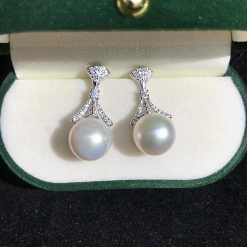 DIY Hot Mounts 925 Sterling Silver Earrings Findings Settings Base Mountings Parts for Coral Pearls Agate Crystal Stones Jade