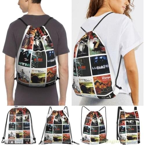 French Rap - French Rap Classics Albums Men Outdoor Travel Gym Bag Waterproof Drawstring Backpack Women Fitness Sackpack Bag