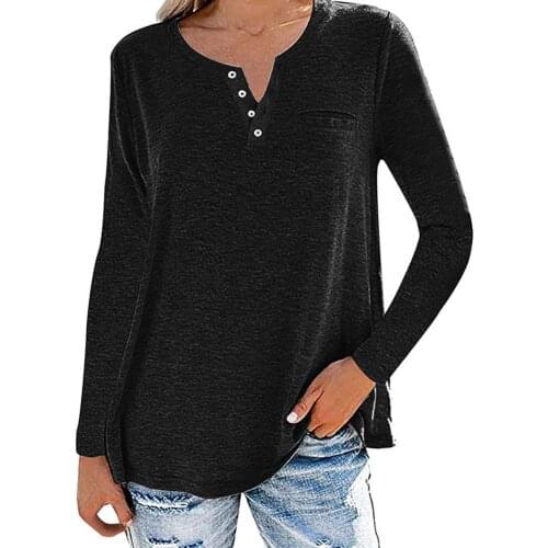 Shirt Tops Female T-Shirt Streetwear Top TShirt Loose Female Casual Clothes V Neck Comfy Women Top Long Sleeves TShirt Tops Tees