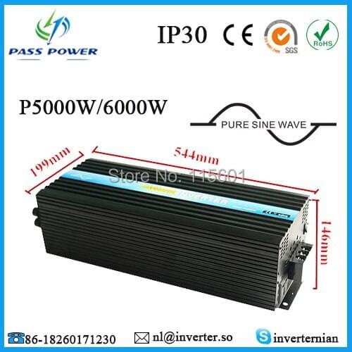 High Quality CE RoHS SGS Approved DC 12V 24V 48V AC 110V 120V 220V 230V 240V Off Grid Pure Sine Wave Solar Inverter 5000W