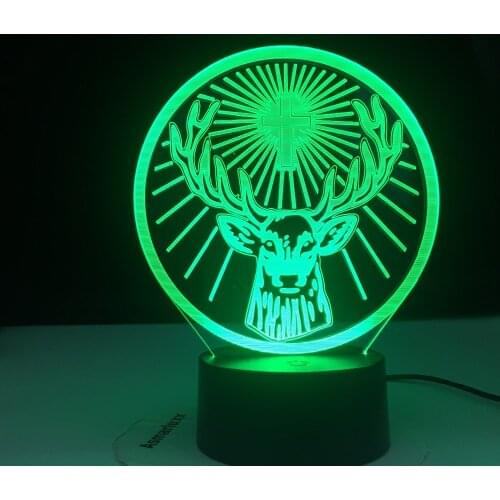 Jagermeister 16 Colors 3D Changing Touch Sensor Usb and Battery Powered Nightlight for Bar Table Lamp Led Night Light