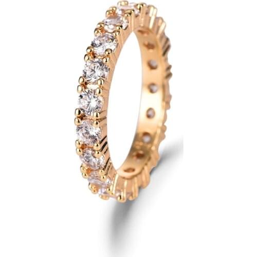 18k gold color full gemstones crystal Rings for women rainbow diamonds gold color indian Dubai fashion jewelry anillos mujer