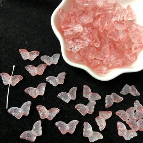 Colorful Glass Butterfly Loose DIY beads jewelry findings with straight hole about 8x15mm 30pcs y1425
