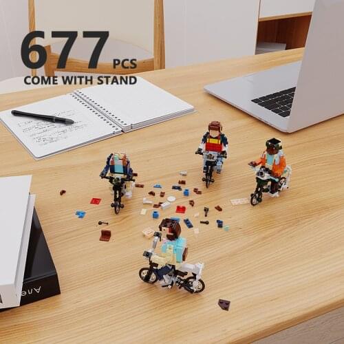 Moc Stranger Things TV Movie Figure Bicycle Building Block Set Friends Motorcycle Action Figure Model Toy for Children Gift