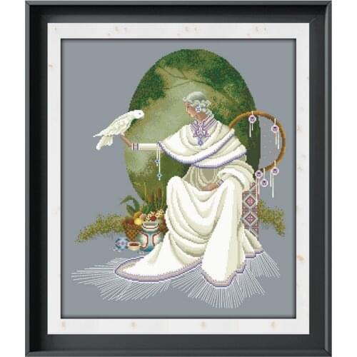 Spiritdancer cross stitch kit fairy pattern design 18ct 14ct 11ct deep gray canvas embroidery DIY needlework
