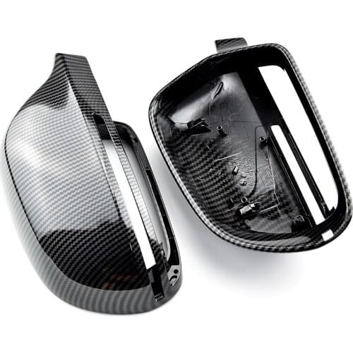ABS Carbon fiber style add-on type car side door mirrors cover auto rearview mirror capS for Audi A4 A5 B8 A3 8P A6 C6 Q3