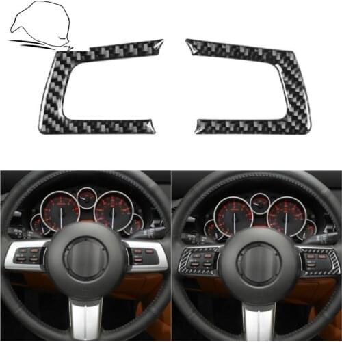 For Mazda MX-5 Miata 2009-2015 Carbon Fiber Steering Wheel Button Switch Frame Tuning Sticker MX5 NC Roadster Car Accessories