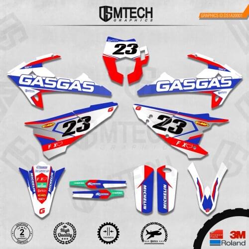 DSMTECH Customized Team Graphics Backgrounds Decals 3M Custom Stickers For GASGAS 2018 2019 2020 EC 001