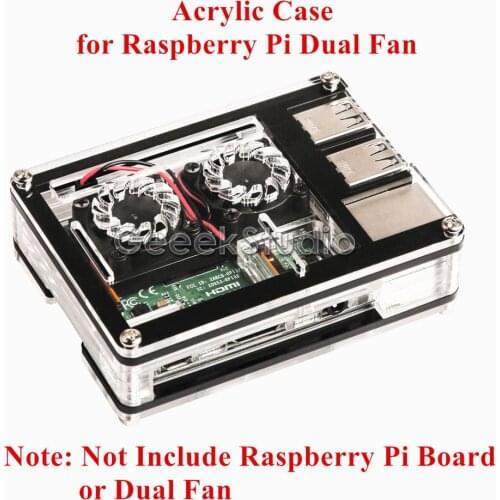 Sliced 9 Layers Acrylic Case Box, Not include Raspberry Pi 3/2 Model B or Dual Fan Double Cooling Fans Heatsink