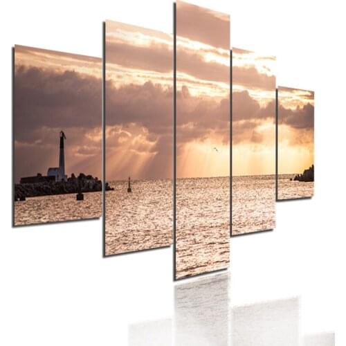 Sunset Sparkling Sea Hd Photography Art Wall Painting Modern Home Decoration Frameless Canvas Waterproof Ink Printing Poster