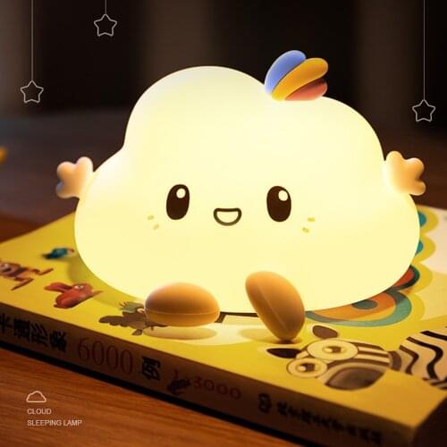 New Creative Little Cloud LED Night Light Bedside Soft Silicone Remote Control Pat Night Light Lamp For Baby Kids Gift