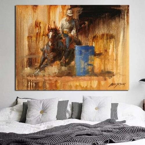 Western Cowboy Landscape Wallpaper Wall Art Canvas Posters Prints Painting Wall Pictures Modern Living Room Home Decor Framework