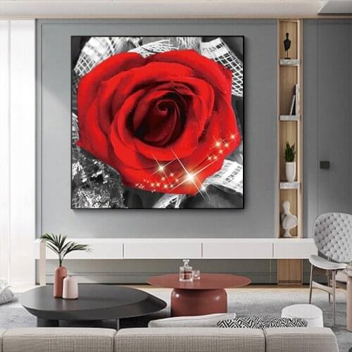 Romanticism Posters Rose Flowers Canvas Painting Poster and Print Wall Pictures Cuadros for Living Room Decor Girls Bedroom