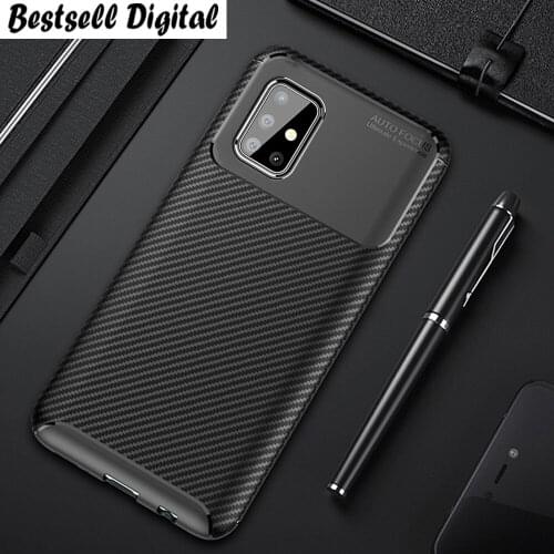 Shockproof Case for Samsung Galaxy A51 A71 A01 A11 A21 A41 A81 A91 Carbon Fiber Phone Cover For Samsung M31 M30S M20 M10