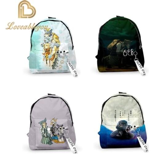 BEASTARS Backpacks Men Women School Bags Multi Pocket Travel Bags Teenage 3D Notebook Unisex Backpack Shoulder Bag