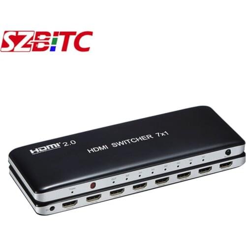 SZBITC 4K HDMI Switcher 7x1 HDMI 2.0 Switch 7 in 1 out Video Converter for PS3 PS4 XBOX DVD PC to TV HDTV