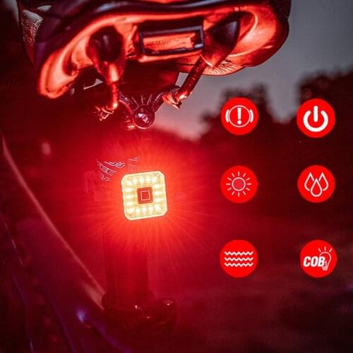 Smart Bicycle Light Rear Taillight Auto On/Off USB Rechargeable Stop Signal Brake Bike Lamp LED Safety Lantern Bike Accessories